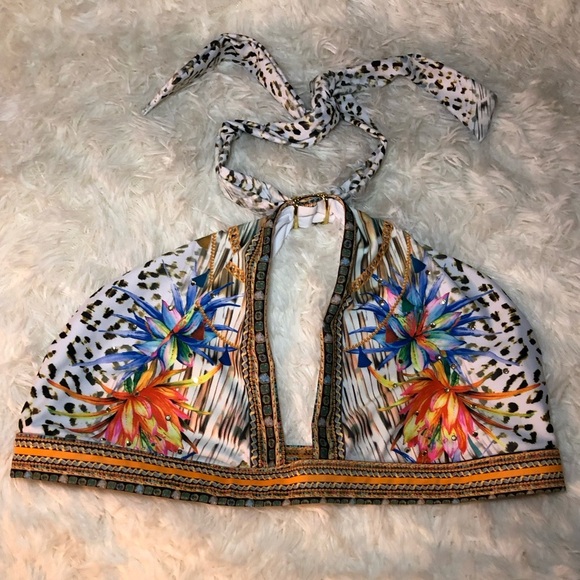 VENUS Multicolor Leopard Halter Bikini Top size 8 - Picture 3 of 12